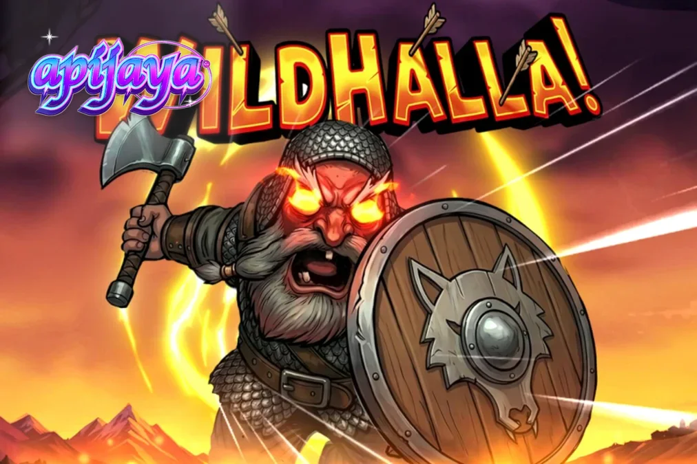 Visual bertema Viking dalam permainan slot Wildhalla